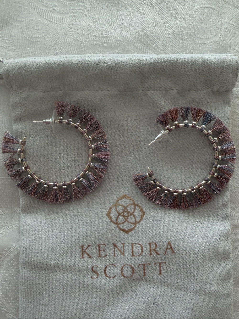 Kendra Scott Evie Tassel Hoop Earrings in Silver Tone
